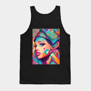 Woman In Urban WallStyle - AI Art Tank Top